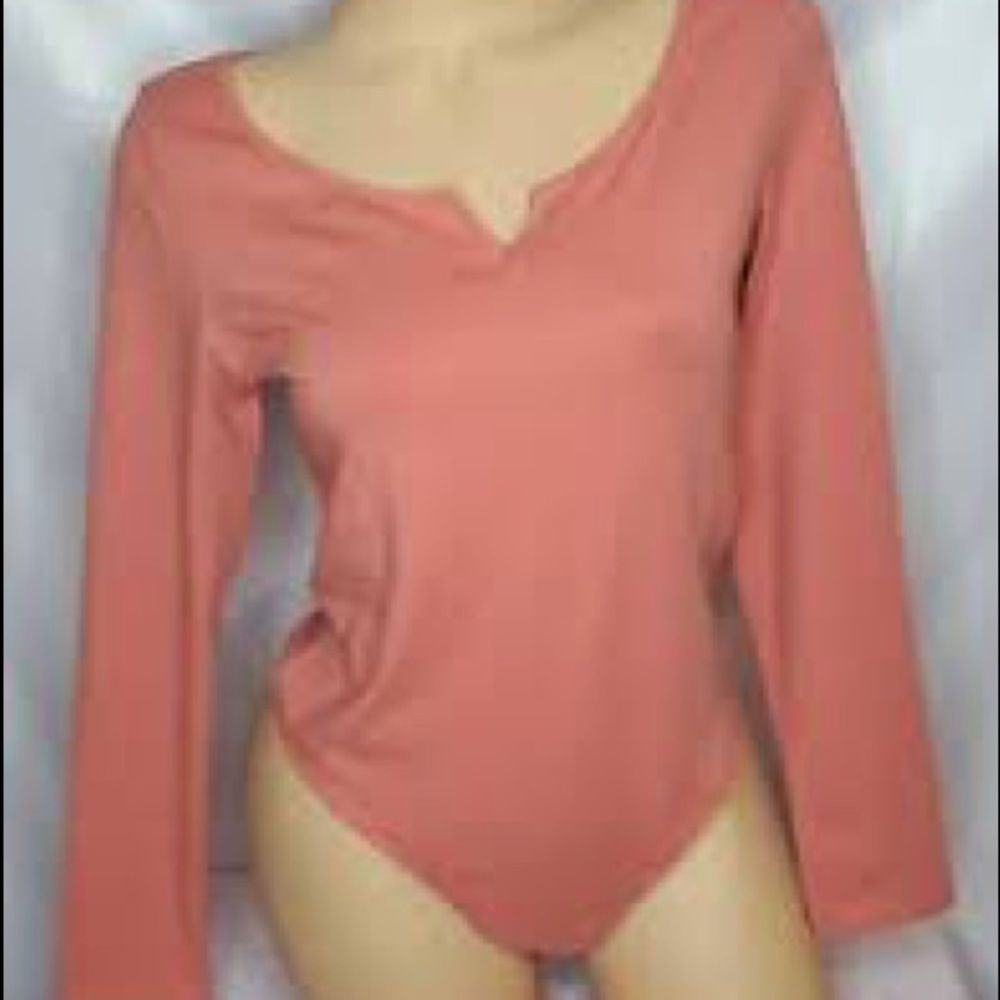 PINK Long Sleeve Bodysuit NWOT Nude